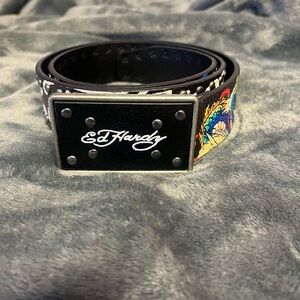 Ed Hardy Black Belt with Vibrant Design